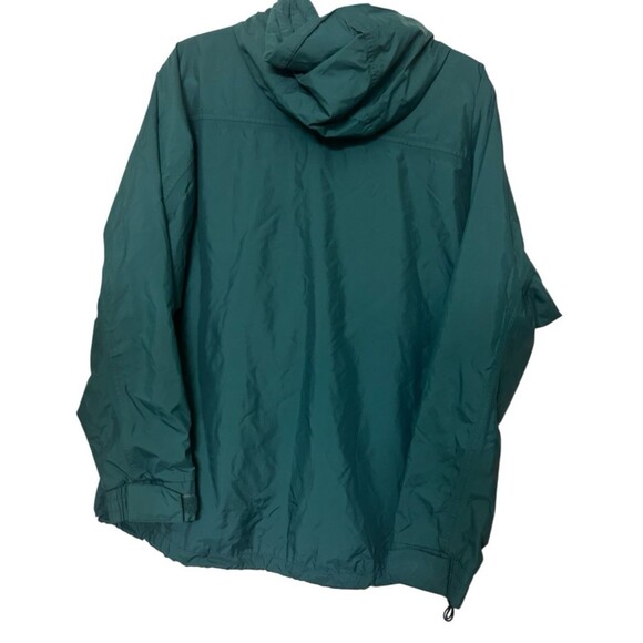 Cabela’s Outdoor Gear Mens M Green 1/4 Zip Snap Button Nylon Hooded Jacket - Picture 5 of 9